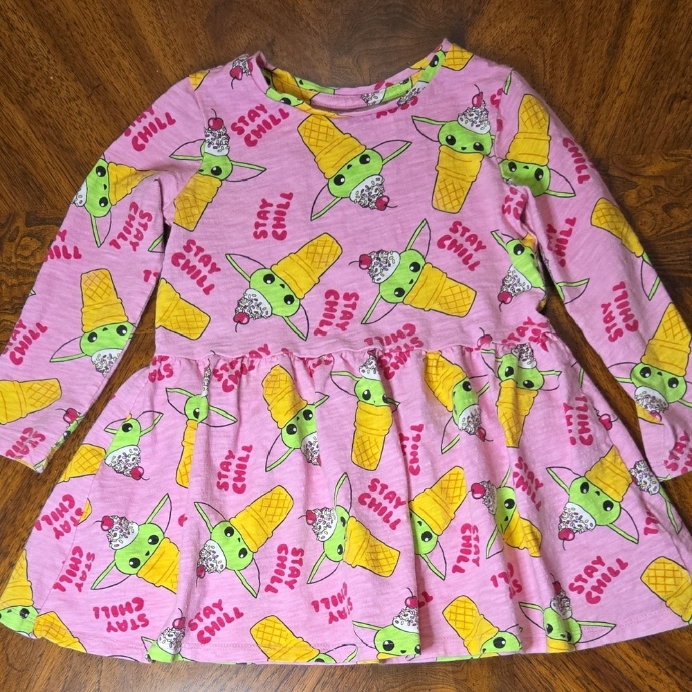 Star Wars Pink Green Long Sleeve Casual Sundress